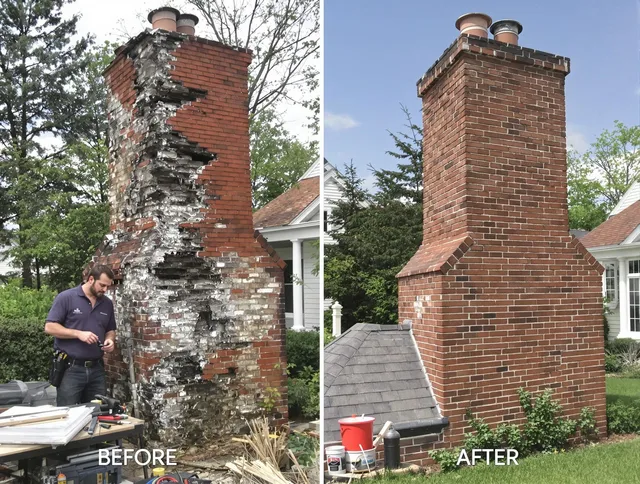 St. Petersburg Chimney Sweep performing a full chimney restoration in St. Petersburg, FL