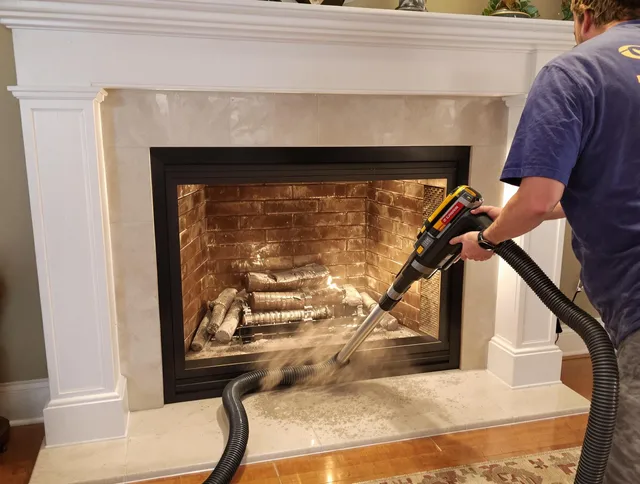 Fireplace cleaning performed by St. Petersburg Chimney Sweep in St. Petersburg, FL